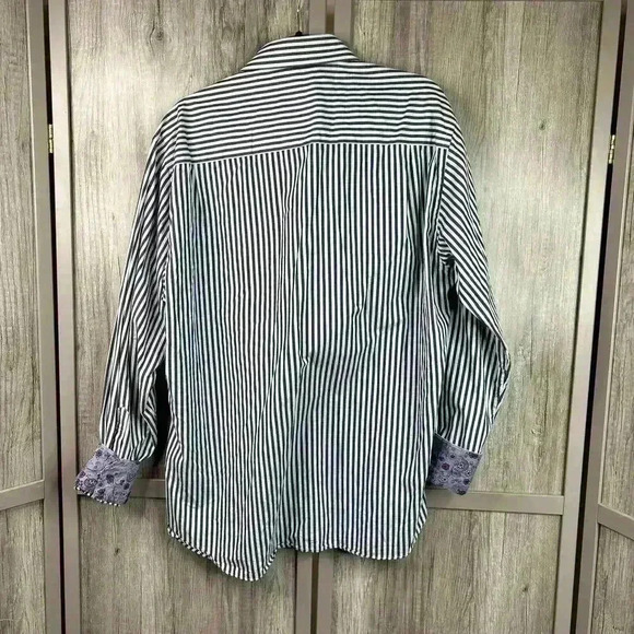 Emanuel Ungaro Men Button Down Shirt XL Striped Long Sleeves - Picture 6 of 6
